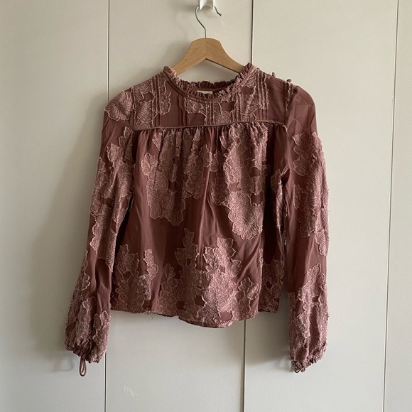 🍂fall drop🍂 Aritzia Wilfred Lourdes Blouse Dusty Rose pink - Picture 1 of 5